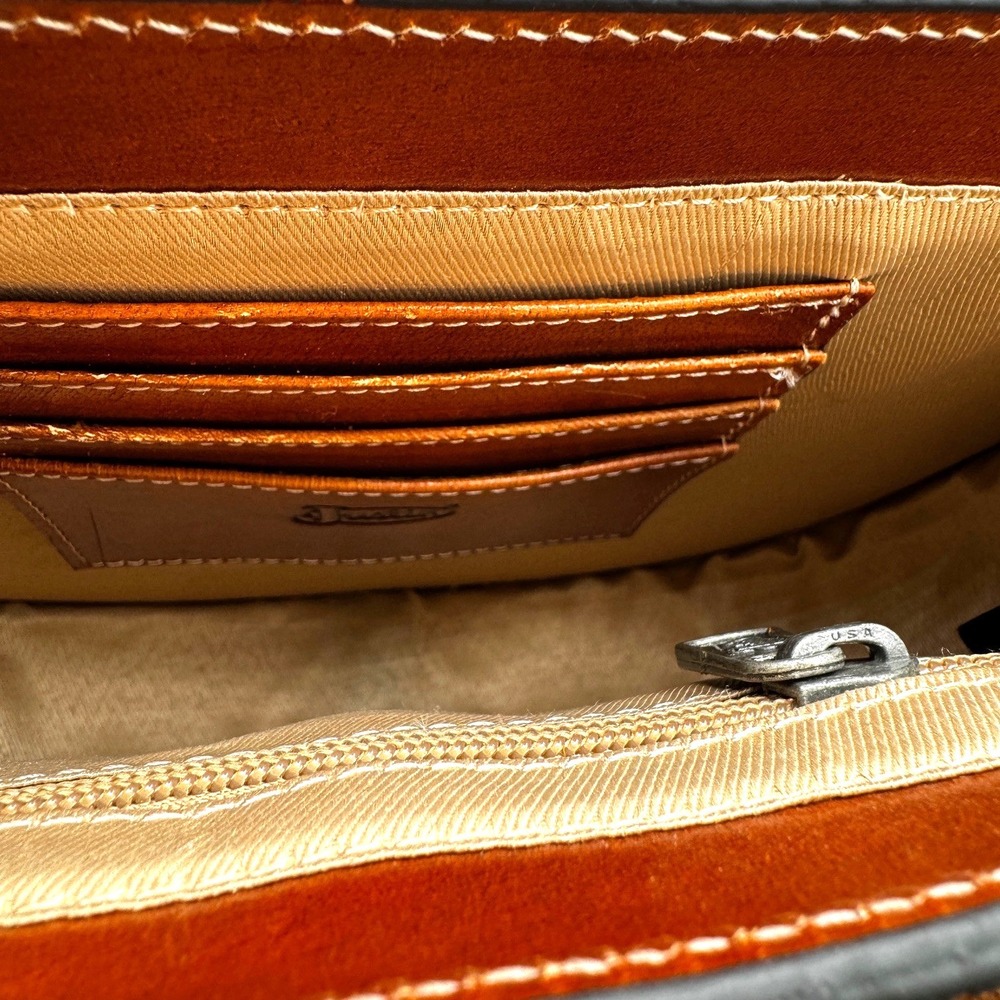 Justin‎ Women's Serpentine Hair-On Crossbody Bag Tooled Leather Western Landman - Picture 13 of 15